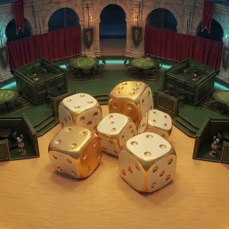 Rainbet Casino featuring a poker table stacked with chips and cards in a modern high-rise lounge overlooking the city skyline.