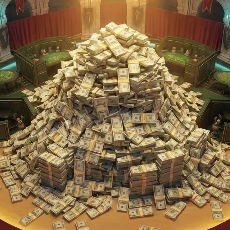 ainbet Casino image featuring a leather wallet surrounded by gold coins.